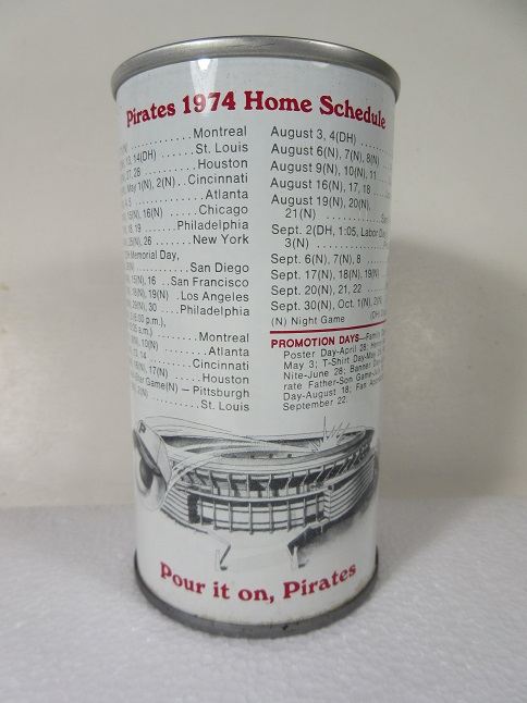 Iron City Draft - Pirates - 1974 Home Schedule